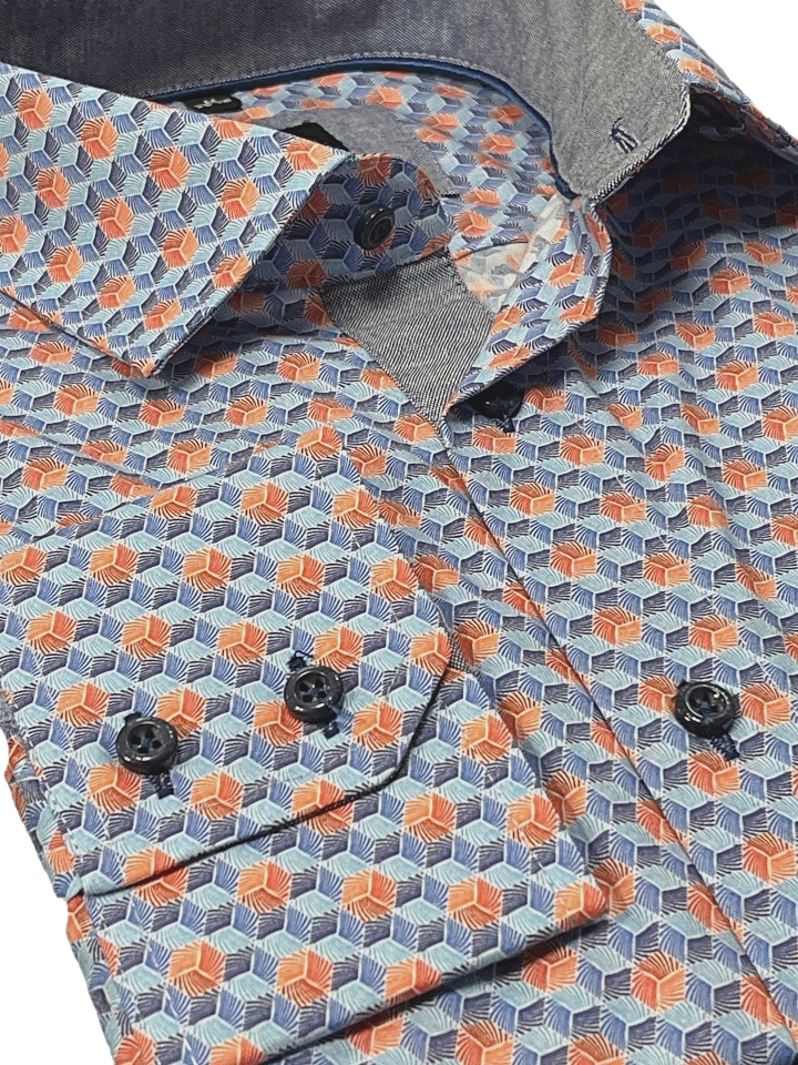 Pánska košeľa modrá so vzorom, P40
