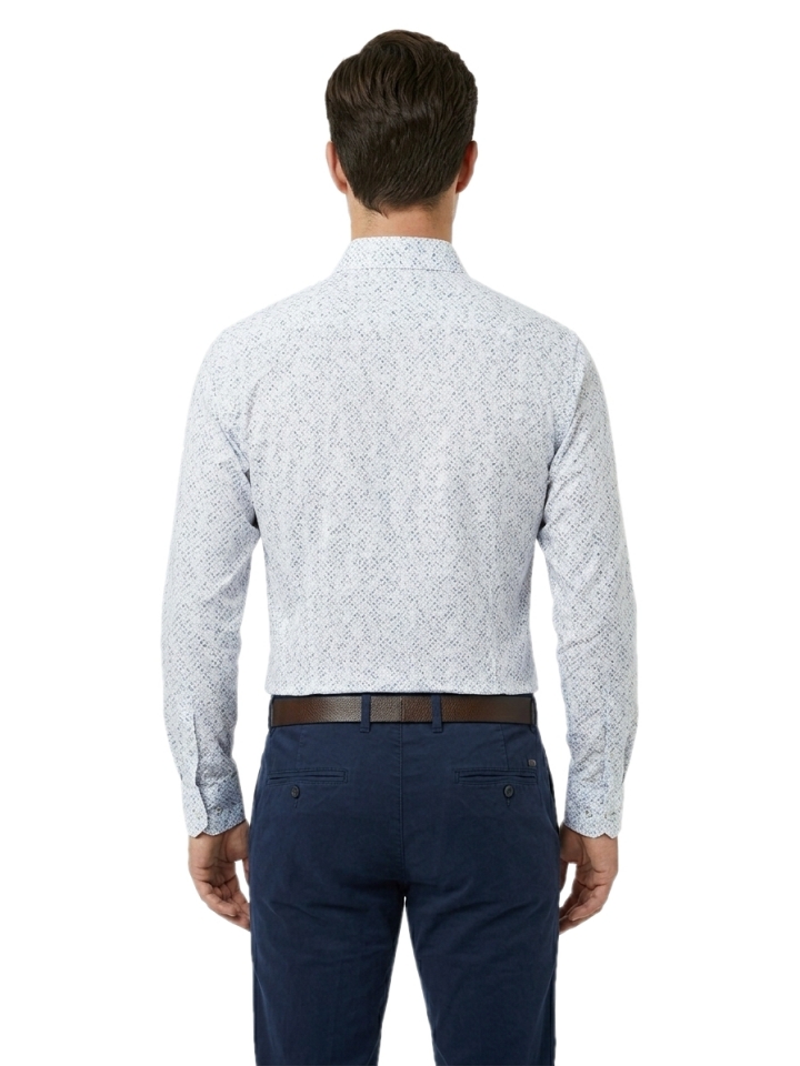 Pánska košeľa biela so vzorom, P62