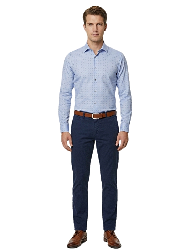 Pánska košeľa modrá so vzorom, P84