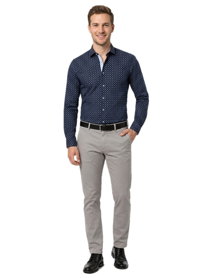 Pánska košeľa modrá so vzorom, P42