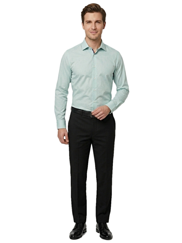 Pánska košeľa zelená so vzorom, P51